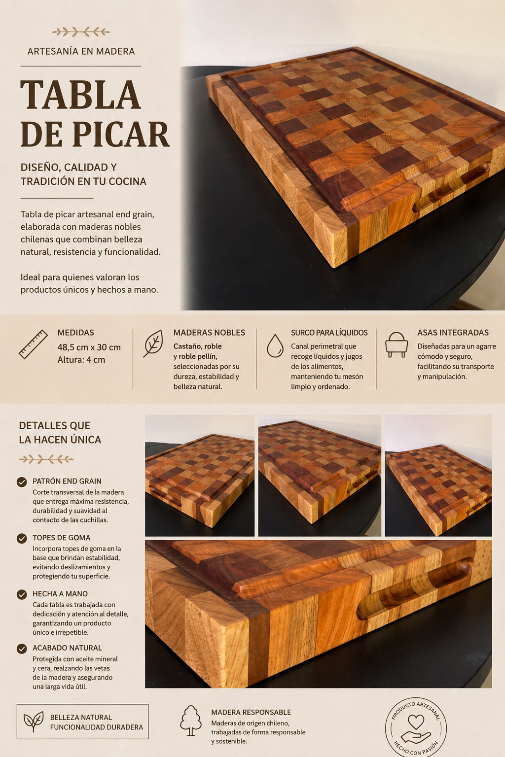 Tabla end grain